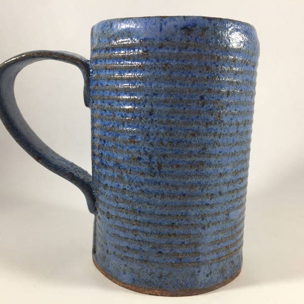 Textured Stoneware Mug, Textured Coffee Mug, Pottery Coffee Mug, Ceramic Coffee Mug, Handmade Pottery Mug, Blue Coffee Mug