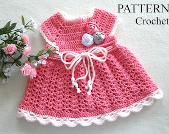 Crochet PATTERN Baby Dress in English Only ( PDF )