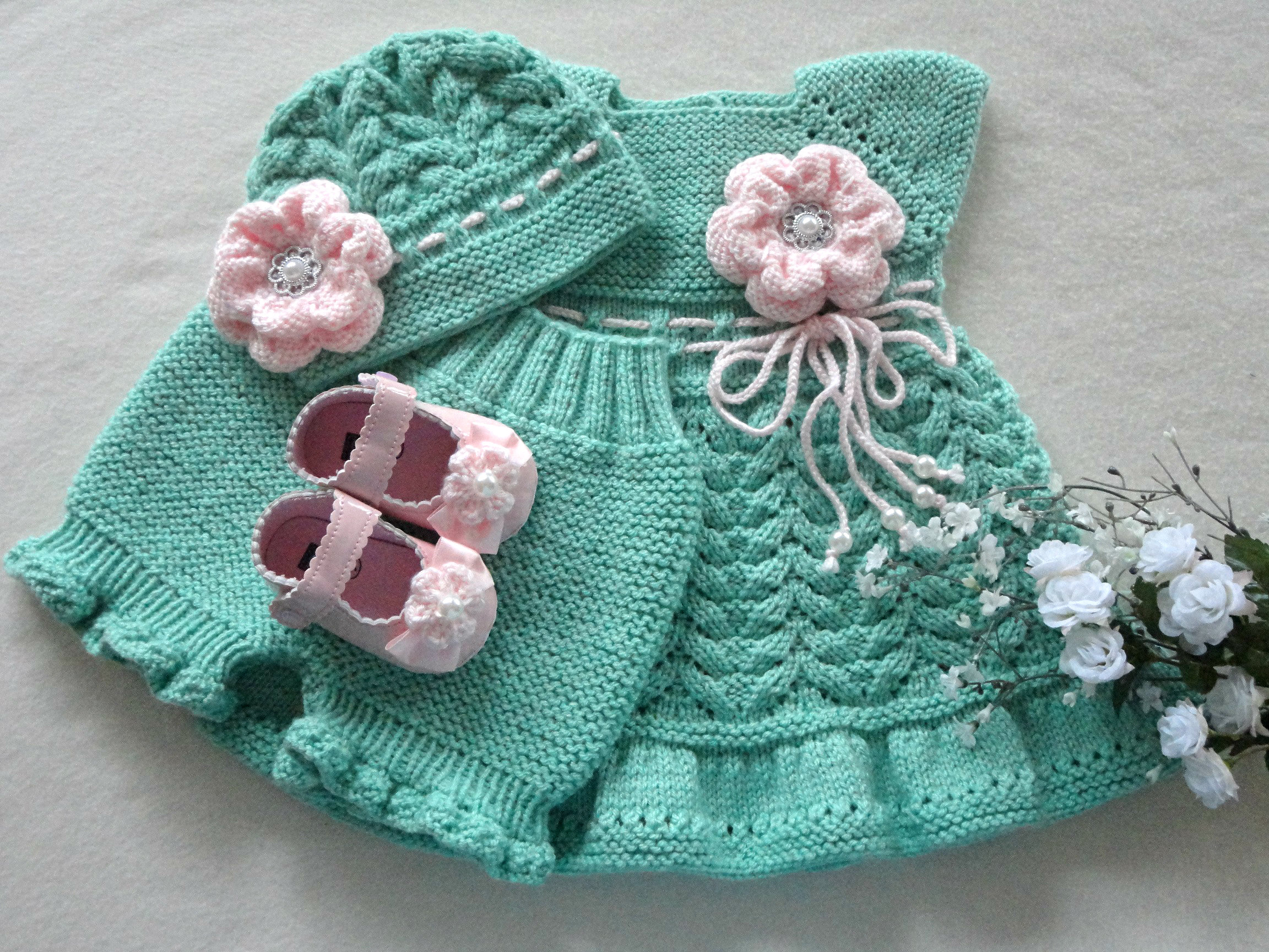 Baby Girl Cardigan Crochet Baby Dress Knitted Baby Pants Etsy
