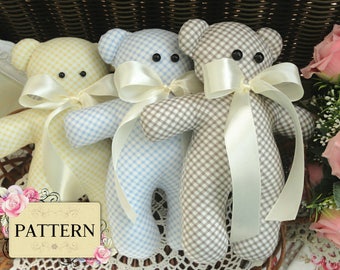 Sewing PATTERN Teddy Bear Stuffed Toy Pattern Baby Gift Soft Toys Pattern Plush Toys Stuffed Dolls Baby Bear Sewing Pattern ENGLISH in PDF