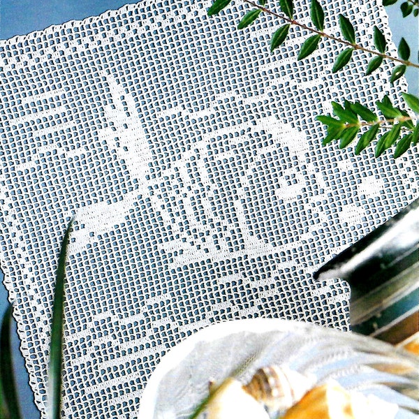 Vintage Crochet PATTERN Table Cloth Filet Crochet Placemat Crochet Table Mat Crochet Doily Crochet Table Center Vintage Pattern in PDF