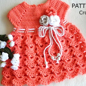 Crochet PATTERN Baby Dress Baptism Dress Pattern Crochet Christening Dress Newborn Outfit Baby Girl Clothes Crochet Baby Dress PATTERN PDF