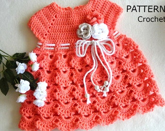MODELLO all'uncinetto Abito da bambino Abito da battesimo Modello Abito da battesimo all'uncinetto Abito da neonato Vestiti per bambina Abito da bambino all'uncinetto PATTERN PDF