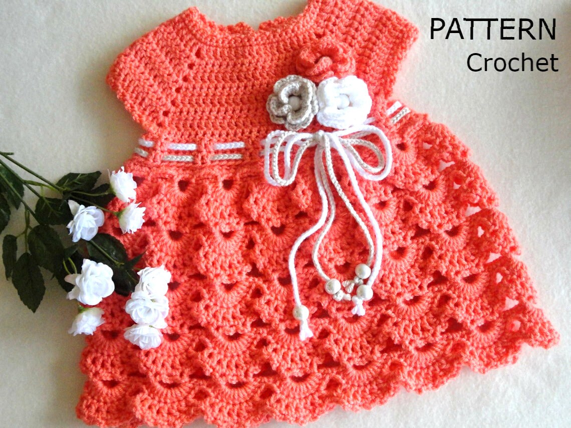 Crochet PATTERN Baby Dress Baptism Dress Pattern Crochet Etsy