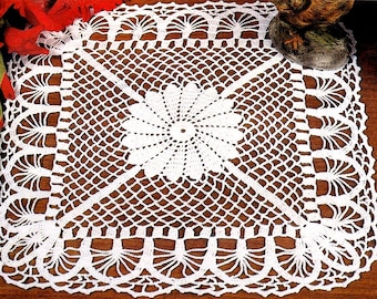 FREE Crochet PATTERN Square Placemat Crochet Table Mat Crochet Doily Crochet Table Center Pattern in PDF