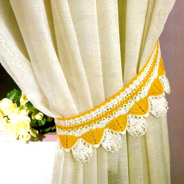 Vintage Crochet PATTERN Tieback Crochet Curtain Tiebacks Crochet Tie Back Crochet Curtain Holder PATTERN in PDF