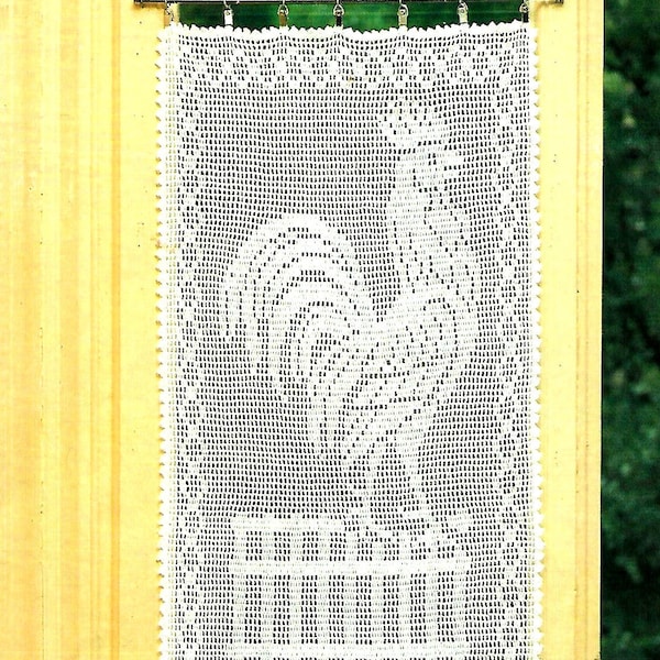 vintage Crochet PATTERN Rideaux Filet Crochet Ruling Roost Crochet Window Dressing vintage Filet Crochet PATTERN en PDF