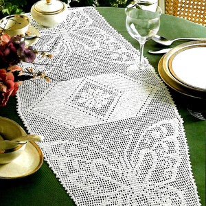Vintage Crochet PATTERN Table Cloth Filet Crochet Placemat Crochet Table Runner Crochet Doily Crochet Table Center Vintage Pattern in PDF