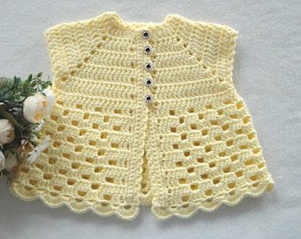 Baby Jacket Crochet Baby Cardigan Knitted Baby Girl Sweater Crochet Baby Tunic Knitted Baby Girl Outfit Newborn Clothes  Baby Girl Gift