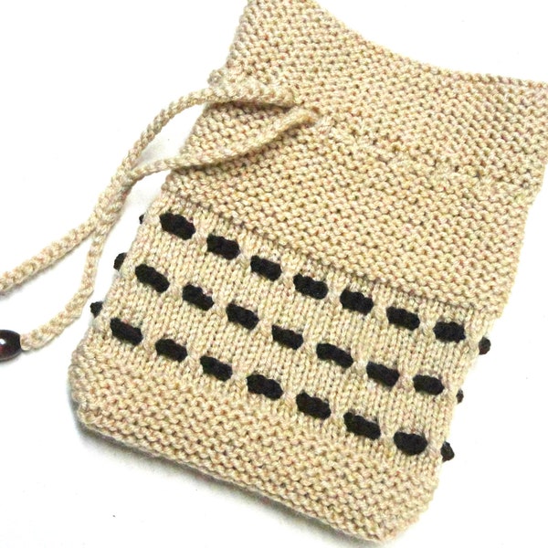 Knitting PATTERN Bag Knitted Gift Bag Knitted Pouch Drawstring Bag Easy Knitting PATTERN Gift Pouch Knitting Pattern in English ( PDF )