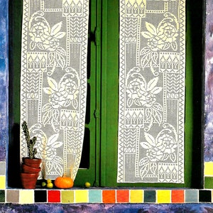 Vintage Crochet PATTERN Curtains Filet Crochet Garden Roses Crochet Window Dressing Vintage Filet Crochet PATTERN in PDF