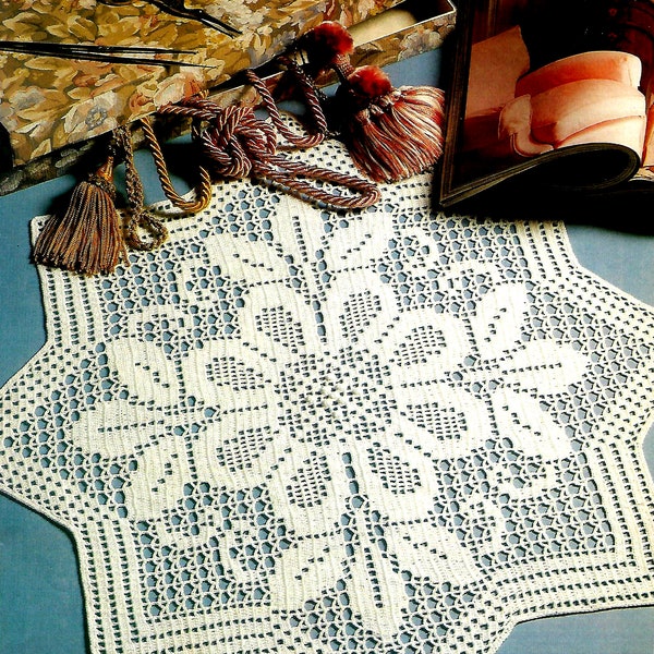 Vintage Crochet PATTERN Tablecloth Filet Crochet Placemat Crochet Table Mat Crochet Doily Crochet Table Center Vintage Pattern in PDF