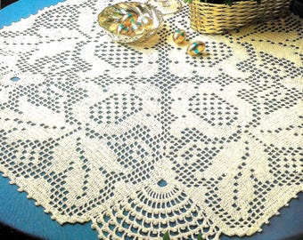 Vintage gehaakt PATROON Tafelkleed Filetgehaakte placemat Gehaakte tafelmat gehaakt onderleggertje Gehaakt tafelcentrum vintage patroon in pdf