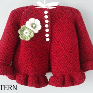 Knitting PATTERN Baby Jacket Knitted Baby Cardigan Baby Coat Garter Stitch PATTERN Knitting Pattern Baby Girl Clothes PDF in English