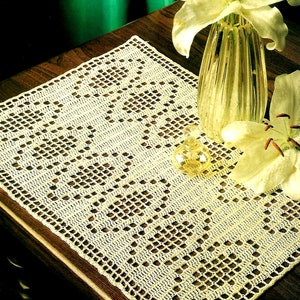 Vintage Crochet PATTERN Table Cloth Filet Crochet Placemat Crochet Table Mat Crochet Doily Crochet Table Center Vintage Pattern in PDF