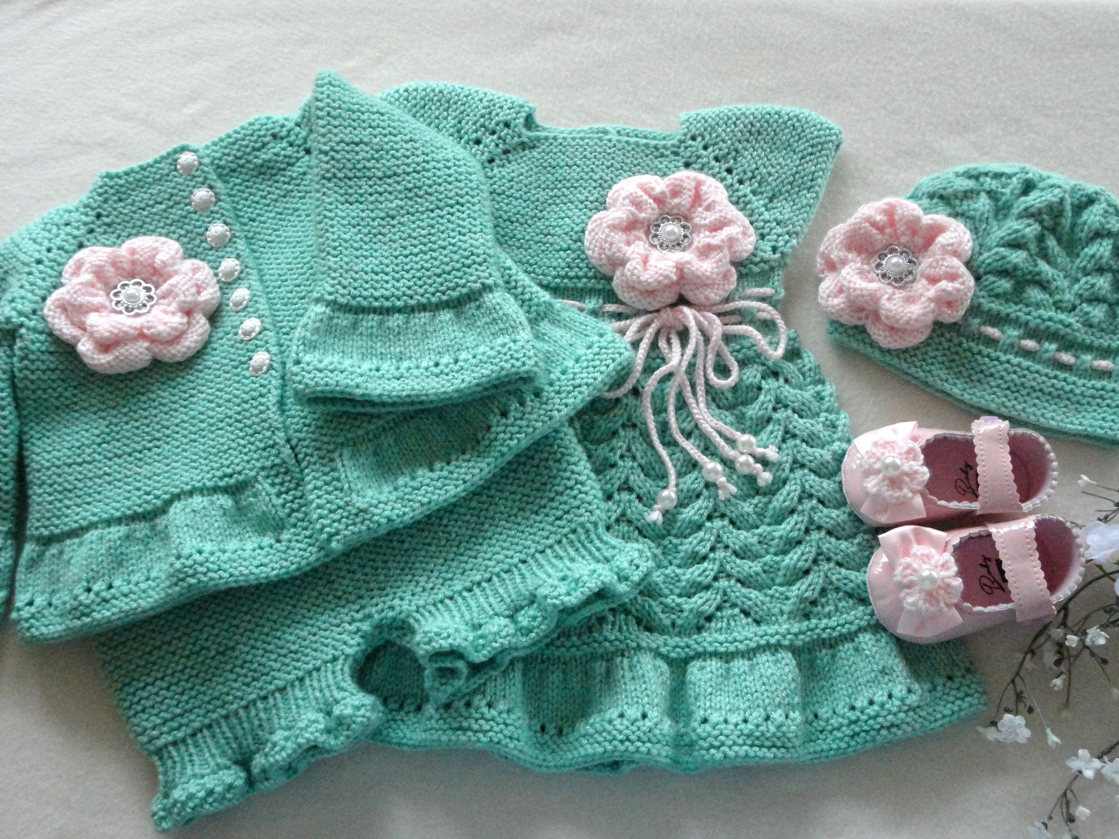 Baby Girl Cardigan Crochet Baby Dress Knitted Baby Pants Etsy