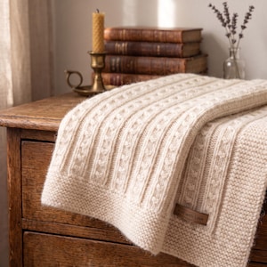 Easy Blanket Knitting Pattern, Textured Afghan Pattern, Beginner Knit Throw, Worsted Yarn, from Baby to King Sizes, PDF, 10 Sizes Included