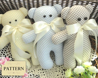 Sewing PATTERN Teddy Bear Stuffed Toy Pattern Baby Gift Soft Toys Pattern Plush Toys Stuffed Dolls Baby Bear Sewing Pattern ENGLISH in PDF