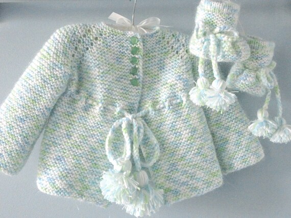 Blanco-Azul//Rosa Nuevo Bebé Niña Niño Chaqueta Sombrero Botines meses SET-0//3-3//6-6//9