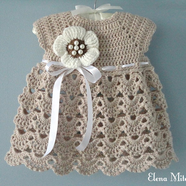 Baby Dress Crochet Baby Dress Flower Baby Girl Clothes Baby Shower Baby Girl Outfit Knitted Baby Dress Baby Gift