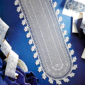 Vintage Crochet PATTERN Runner Oval Doily Crochet Placemat Crochet Table Mat Crochet Doily Crochet Table Center Vintage Pattern in PDF