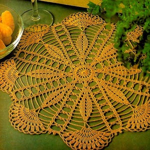 Vintage Crochet PATTERN Doily Crochet Placemat PATTERN Crochet Table Mat Crochet Doily Crochet Table Center Vintage Pattern in PDF