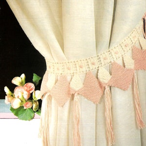 Vintage Crochet PATTERN Tieback Crochet Curtain Tiebacks Crochet Tie Back Crochet Curtain Holder PATTERN in PDF