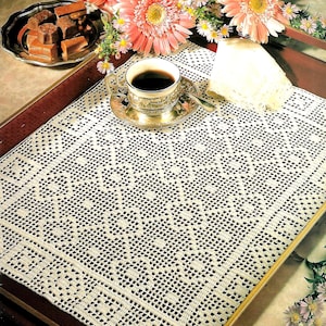 Vintage Crochet PATTERN Table Cloth Filet Crochet Placemat Crochet Table Mat Crochet Doily Crochet Table Center Vintage Pattern in PDF