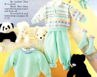 Vintage Knitting PATTERN Baby Layette Knitted Baby Sweater Baby Pullover Knitted Baby Pants Knitted Baby Socks  ( PDF ) in English