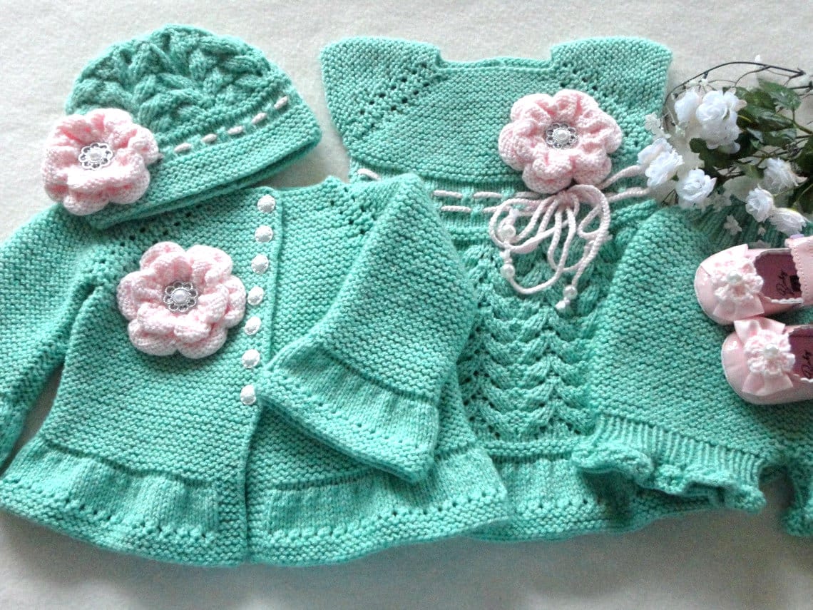 Baby Girl Cardigan Crochet Baby Dress Knitted Baby Pants Etsy