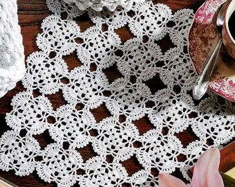 Nappe vintage au crochet, napperon au crochet, tapis de table au crochet, napperon au crochet, centre de table au crochet, motif vintage en PDF