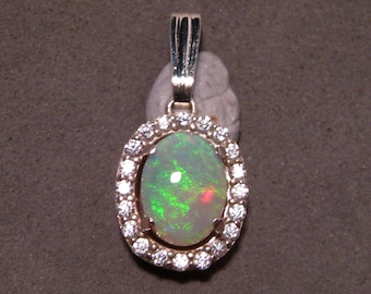 Gem Opal Pendant - Solid Australian Opal - Sterling Silver
