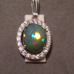 Welo Opal Pendant - Solid Gem Opal - Sterling Silver