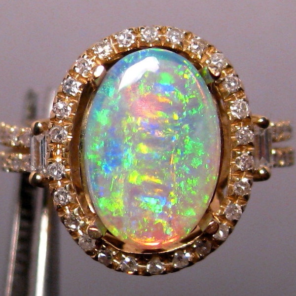 Harlequin Opal Ring - Etsy