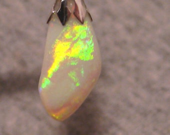 3.2 ct. Shell Opal Pendant - Solid Australian Gem Opal - Sterling Silver