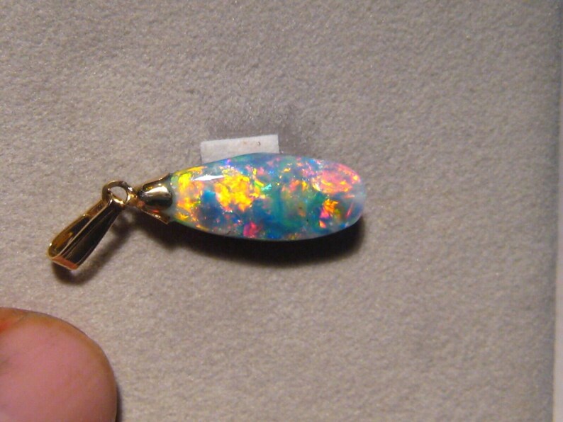 2.1 Ct. Fossilized Shell Opal Pendant 14 K Yellow Gold Resin Backing Etsy