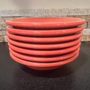 Vintage Fiesta ware small nesting bowls - set of 7 orange - Homer Laughlin
