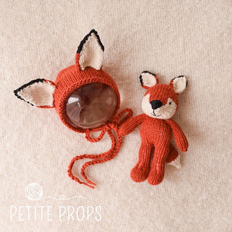 Sitter Photography prop. New Born Photography prop Fox Bonnet 3-6 months Photography prop Knitted Fox Photography Props
