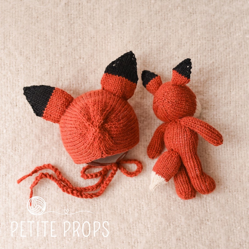 Sitter Photography prop. New Born Photography prop Fox Bonnet 3-6 months Photography prop Knitted Fox Photography Props
