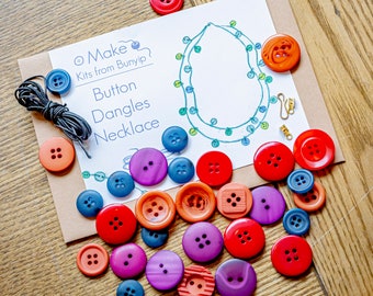 Button Dangles Necklace Jewellery Making Kit