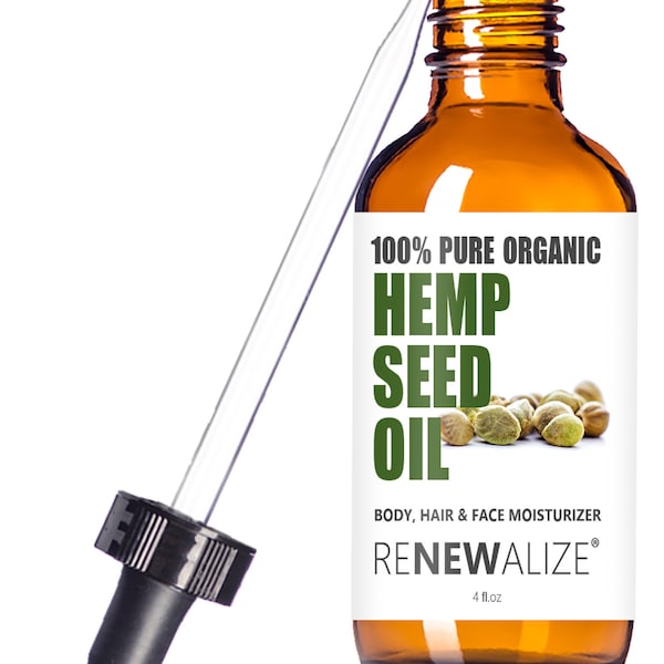 Organic Hemp Seed Oil | Cold Pressed and Unrefined | Carrier Oil | Excellent Moisturizer for Acne Prone Skin