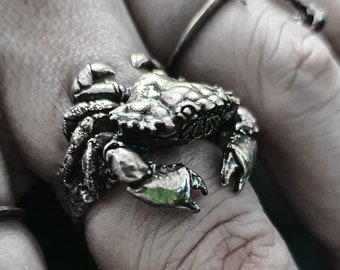 Realistic Crab Cancer zodiac  Ring | 925 Silver | For him Her