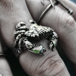 Anello realistico Granchio Cancro zodiaco / Argento 925 / Per lui e per lei
