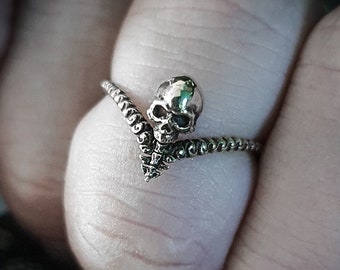 V Shape dainty Mini midi Skeleton Ring | 925 Silver | For Women