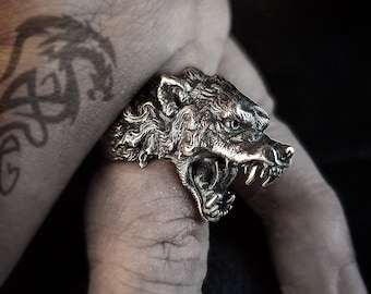 Savage Wolf Beast Werewolf Ring | 925 Sterling Silver | For Men Women
