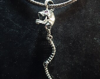 Hanging Skull Skeleton Pendant Charm Necklace | Brass / 925 Sterling Silver | For Women Men