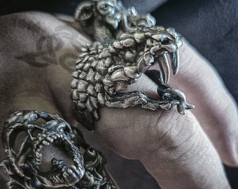 Viper Snake Serpent Animal Reptile Ring | 925 Sterling Silver