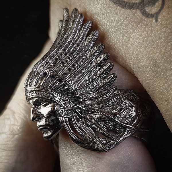 Native American Red Indian Chief Wild West Ring | AWARD WINNING | 925 Sterling Silver