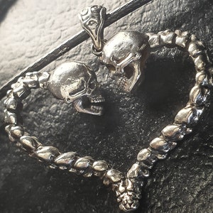 Lovers of Valdaro Heart Shape Skull Love Pendant | Engagement Pendant | Lovers Pendant