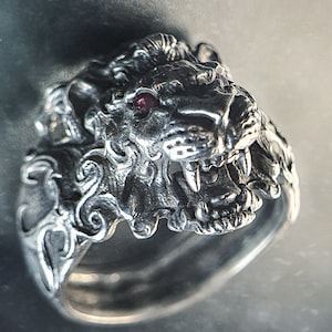 Majestic Roaring Handcrafted Alpha Male Lion King Leo Head Ring | 925 Sterling Silver